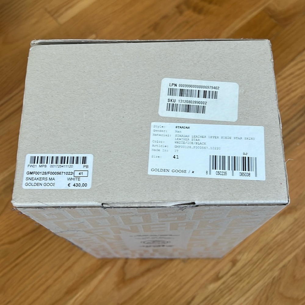 Golden goose stardan  mens 41 white/ice/black usa size 8-8.5